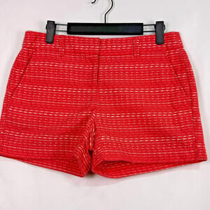 Ann Taylor LOFT Original Pink Striped Cotton Stretch Casual Summer Shorts Size 0